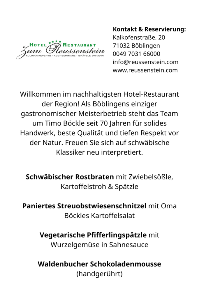Hotel-Restaurant “Zum Reussenstein”